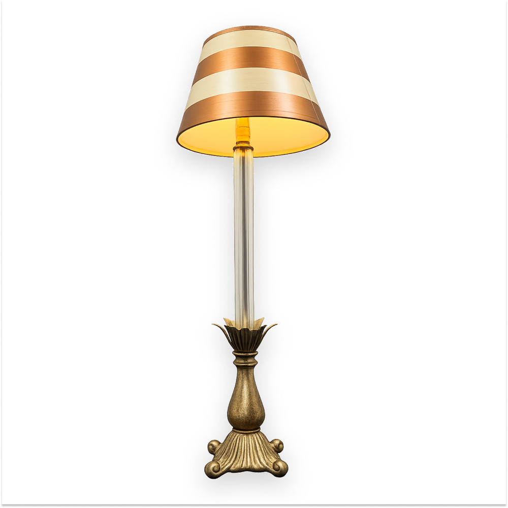 Vintage Wildwood Table Lamp Fluted Glass Column Brass Mid Century Modern MCM 22" - Picture 1 of 15